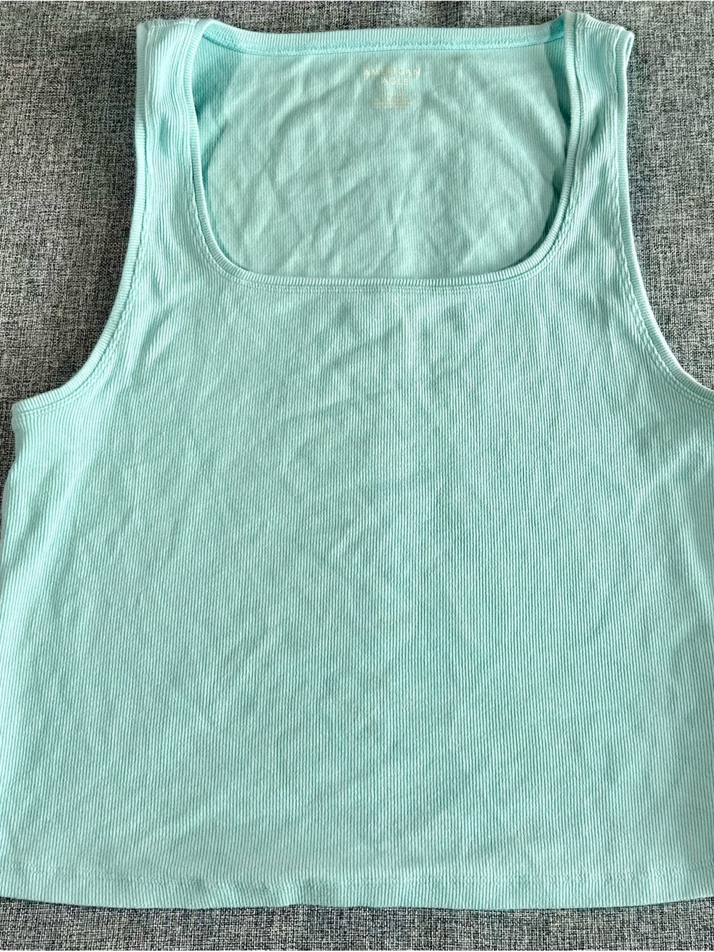 American Eagle Outfitters Light Aqua Ribbed Tank Top